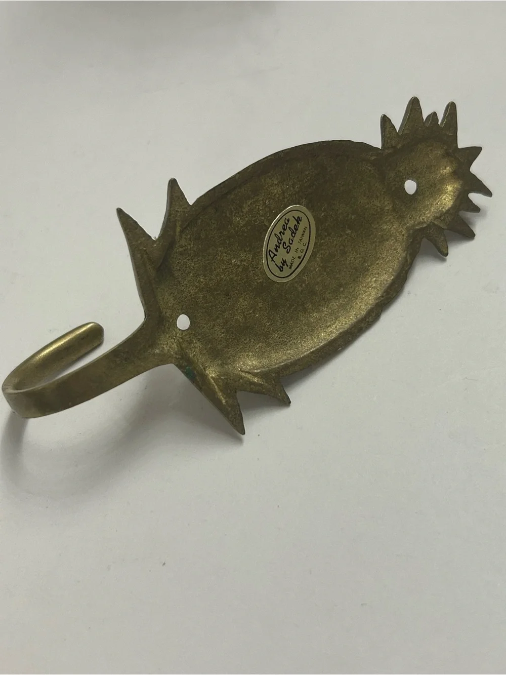 Andrea By Sadek Brass Pineapple Hook Wall Accent Vintage